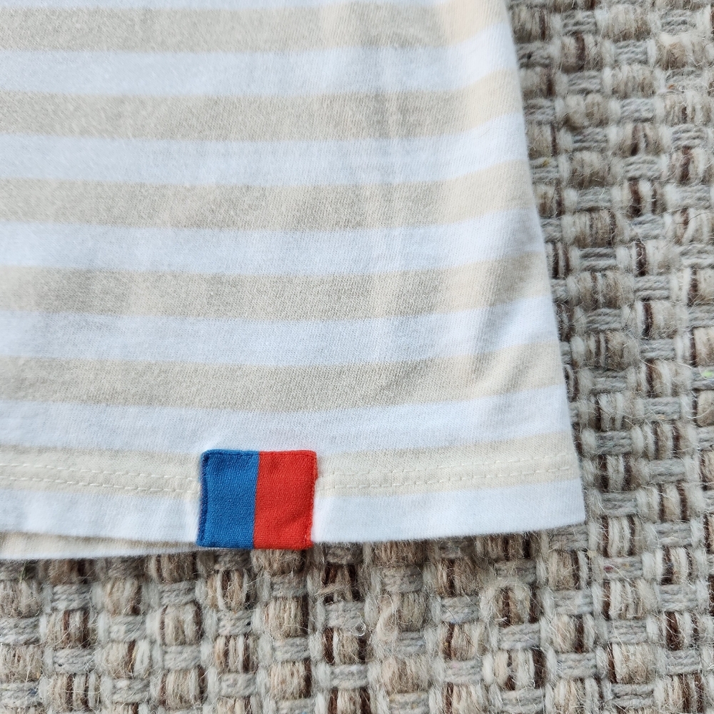 KULE Beige and Cream Striped Short Sleeve Tee - Picture 8 of 8